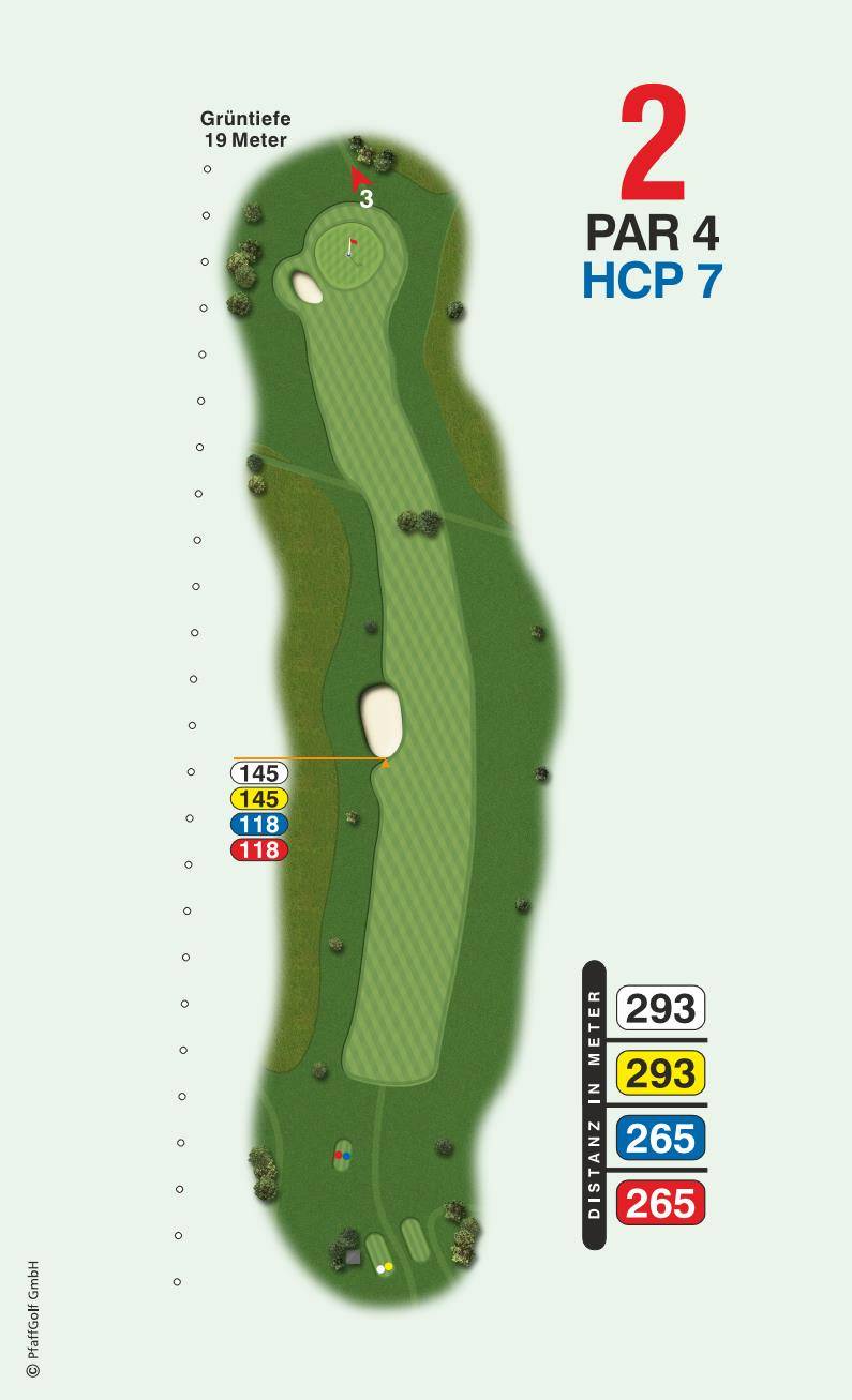 Bahn 2 des Golfclub Westheim — Par 4