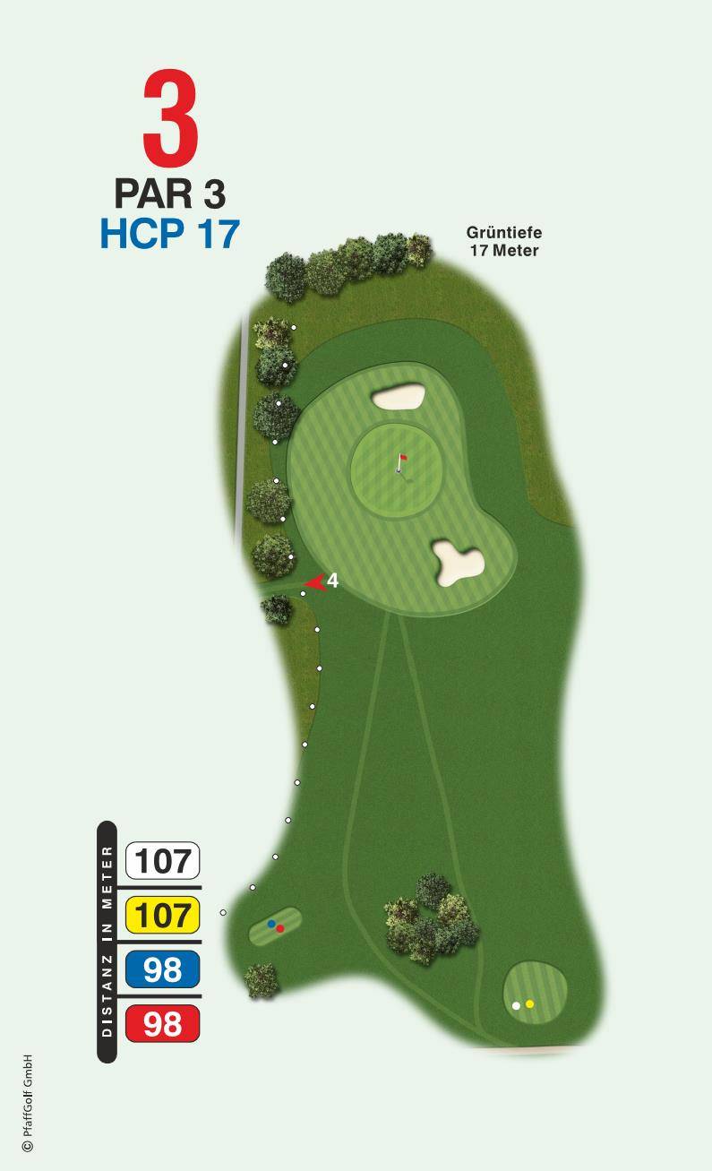 Bahn 3 des Golfclub Westheim — Par 3
