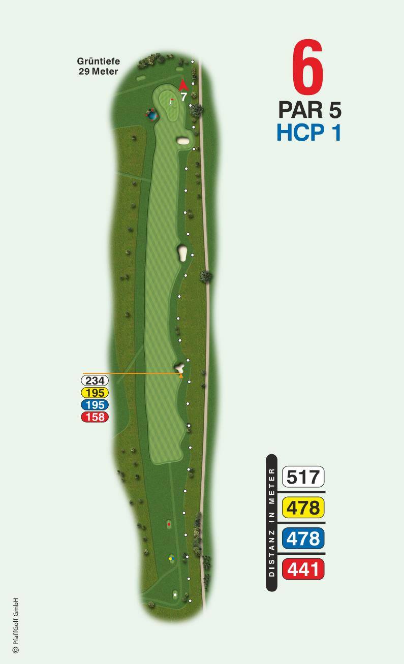 Bahn 6 des Golfclub Westheim — Par 5