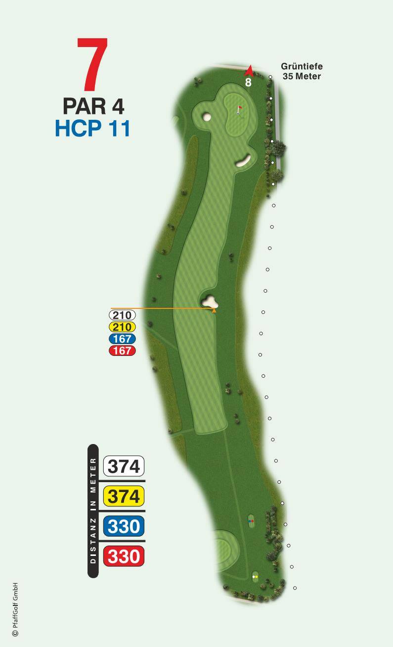Bahn 7 des Golfclub Westheim — Par 4