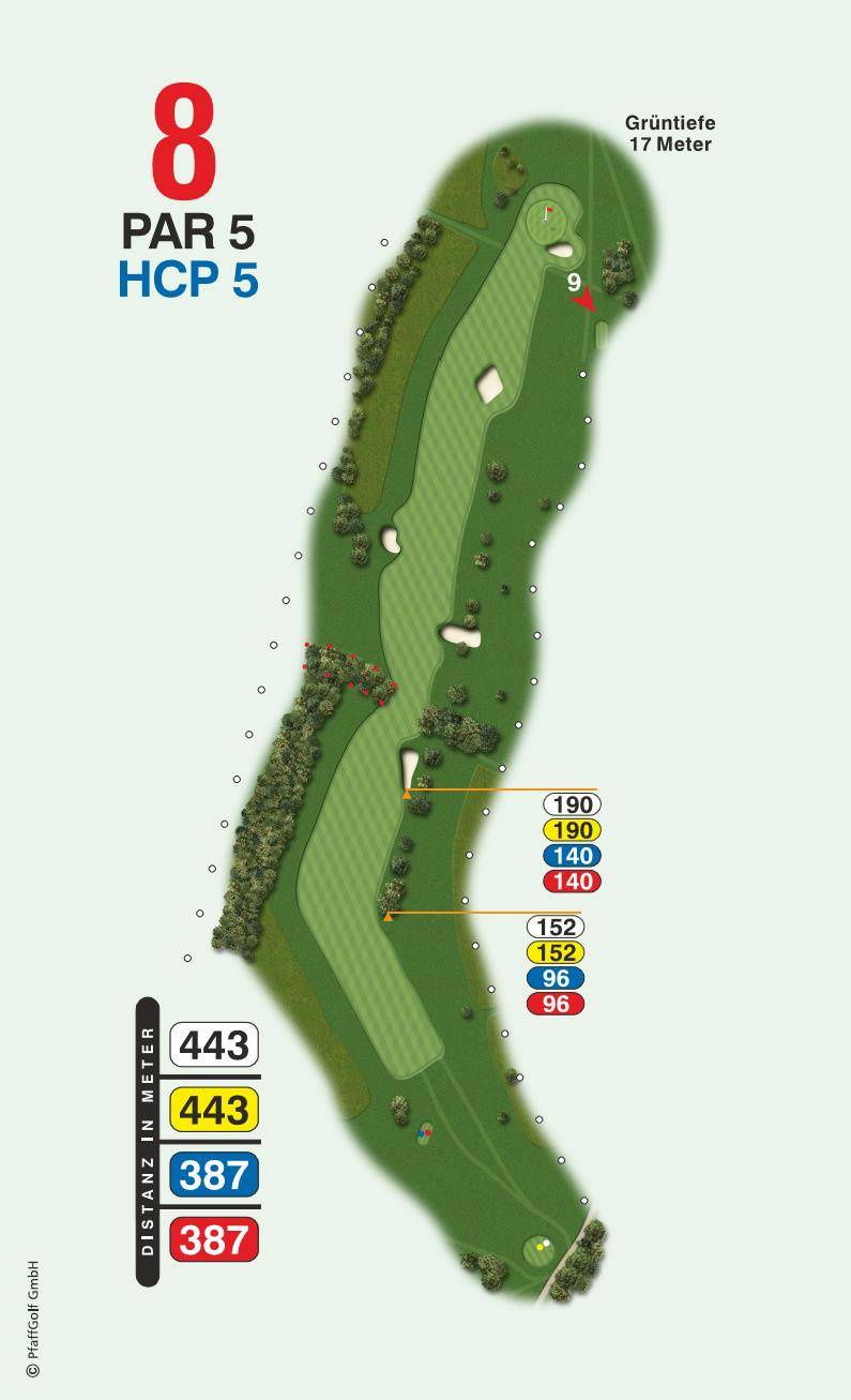 Bahn 8 des Golfclub Westheim — Par 5