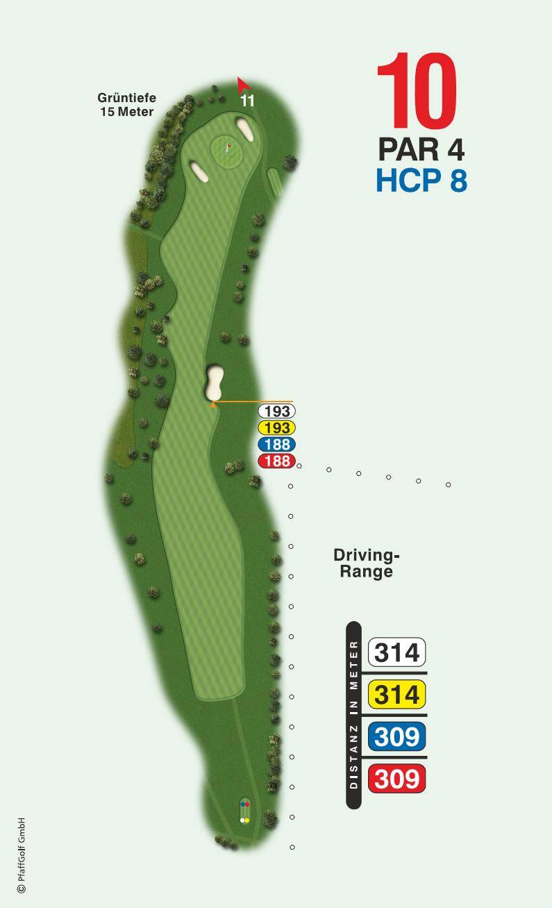 Bahn 10 des Golfclub Westheim — Par 4