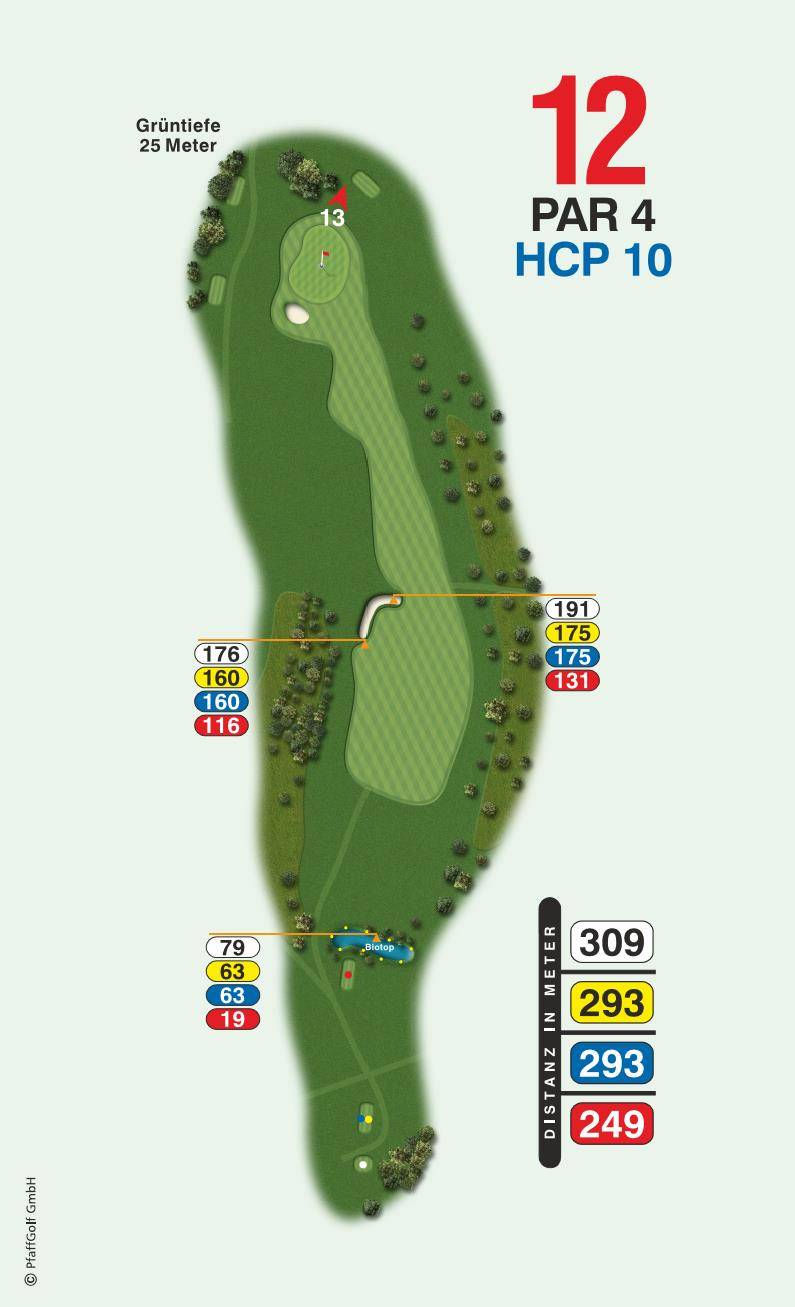Bahn 12 des Golfclub Westheim — Par 4
