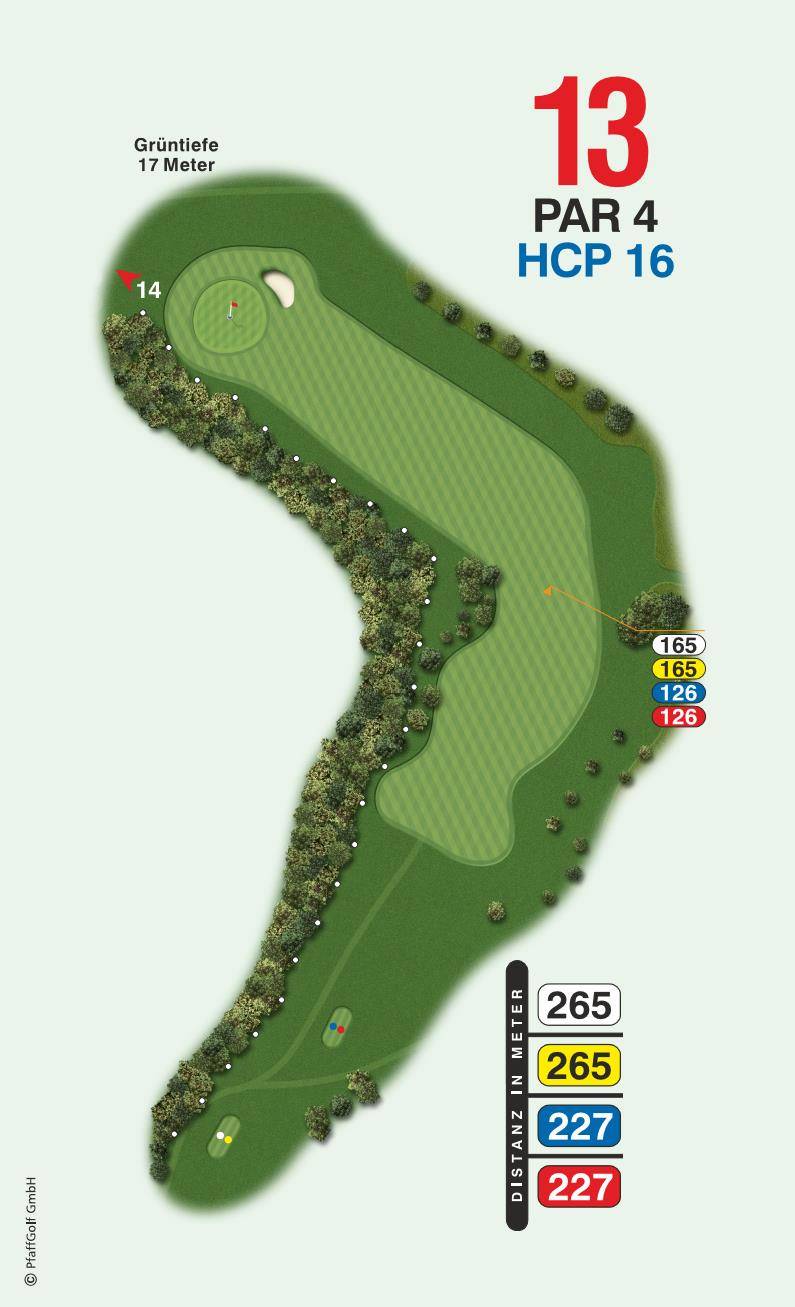 Bahn 13 des Golfclub Westheim — Par 4