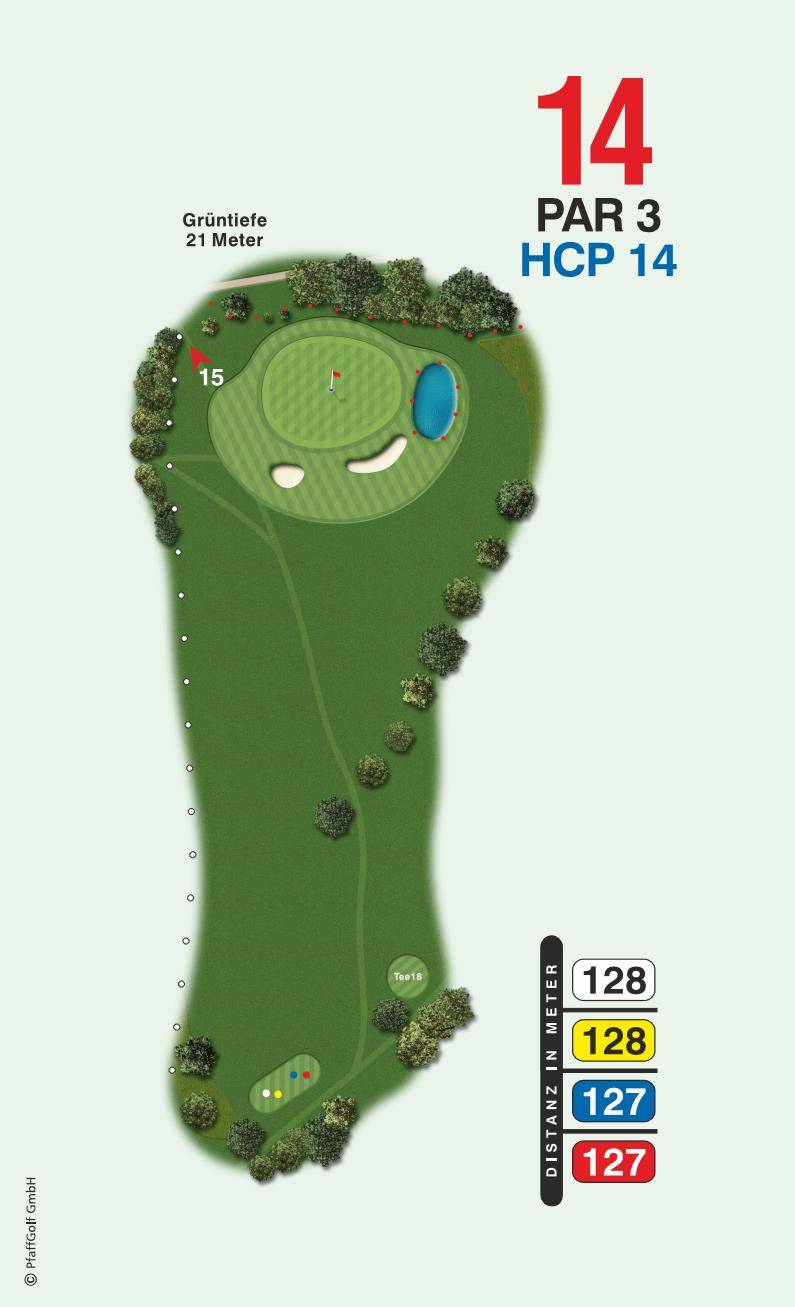 Bahn 14 des Golfclub Westheim — Par 3