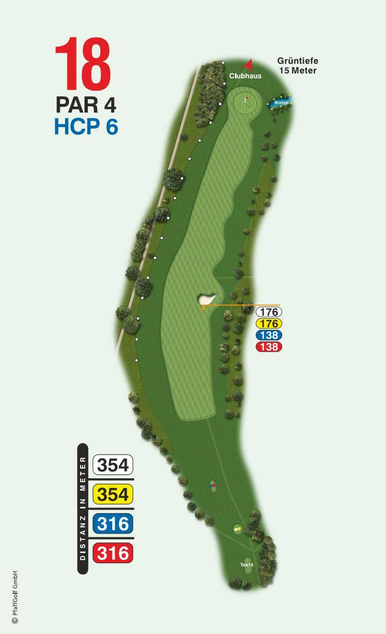 Bahn 18 des Golfclub Westheim — Par 4